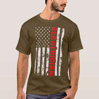 Elektriker Patriotic American Flag Electrician T-Shirt