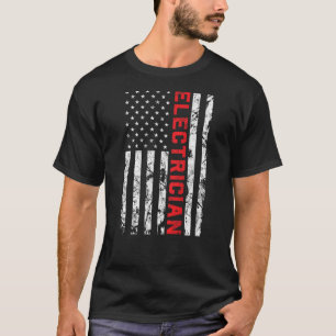 Elektriker Patriotic American Flag Elektriker fa T-Shirt