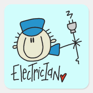 Elektriker Quadratischer Aufkleber