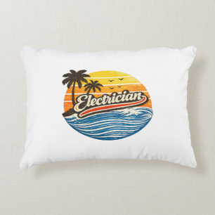 Elektriker Retro-Sonnenuntergangs-Design Dekokissen