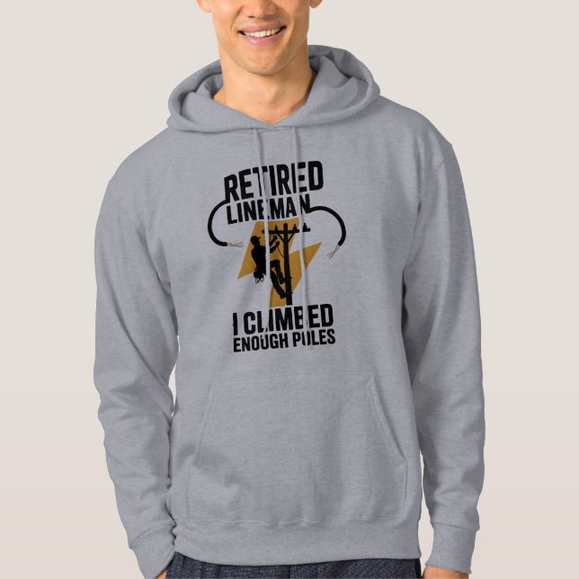 Elektriker Schwarz und Gold Lightning Grafik Hoodie (Vorderseite)