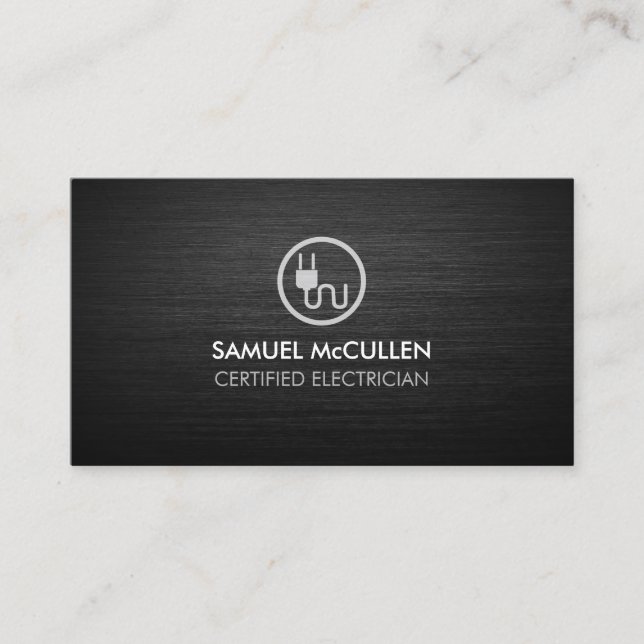 Elektriker Stecker Symbol  Visitenkarte (Vorderseite)
