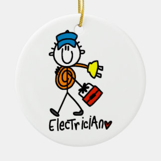 Elektriker-Strichmännchen Keramik Ornament