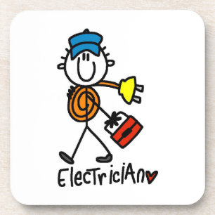 Elektriker-Strichmännchen Untersetzer