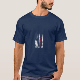 Elektriker US-Flagge mit Werkzeugen T-Shirt