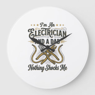 Elektriker-Vater Nichts Schockiert Mich Vintage-Sh Große Wanduhr