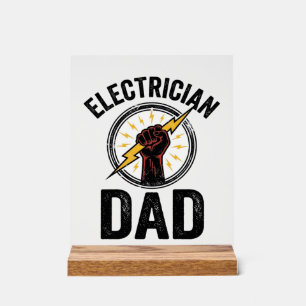 Elektriker-Vater Vintage-Stichvektor-Shirt-Des Acrylschild