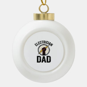 Elektriker-Vater Vintage-Stichvektor-Shirt-Des Keramik Kugel-Ornament