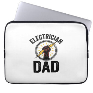 Elektriker-Vater Vintage-Stichvektor-Shirt-Des Laptopschutzhülle