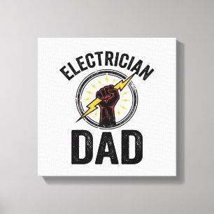 Elektriker-Vater Vintage-Stichvektor-Shirt-Des Leinwanddruck