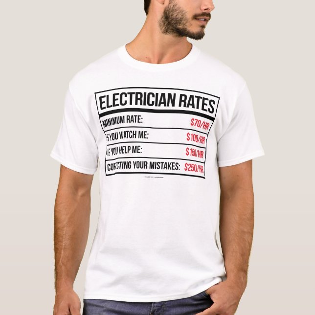 Elektriker veranschlagt lustigen T - Shirt (Vorderseite)