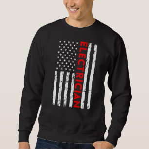 Elektriker Vintage Amerikanische USA-Flagge Lustig Sweatshirt