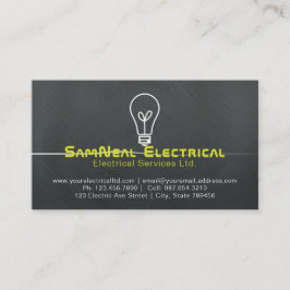 Elektrikerglühlampenlogo-Entwurfs-Visitenkarte Visitenkarte