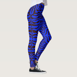 Elektrisch-blau und schwarz-zebrablau leggings