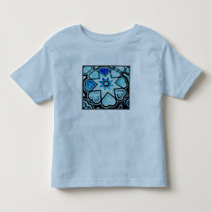 Elektrisch blaue Herzen & Sterne Kleinkind T-shirt