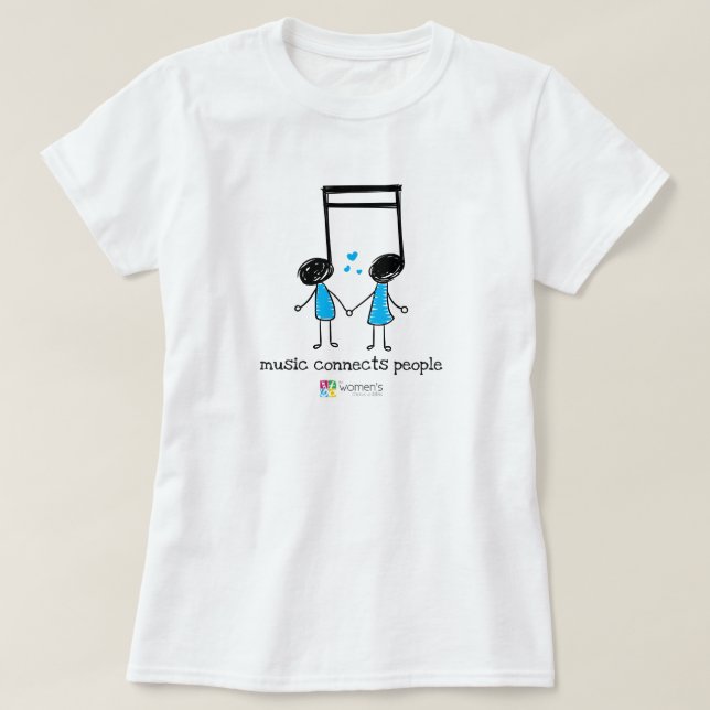 Elektrisch-blaue Musik verbindet Menschen T-Shirt (Design vorne)
