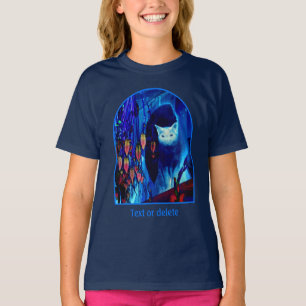 Elektrisch blaue siamesische Katze Tier Kunst Pers T-Shirt