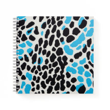Elektrisch Blaues Leoparden Notizbuch