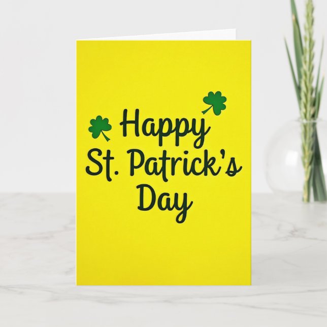 Elektrisch Gelbe St. Patricks Karte (Vorderseite)