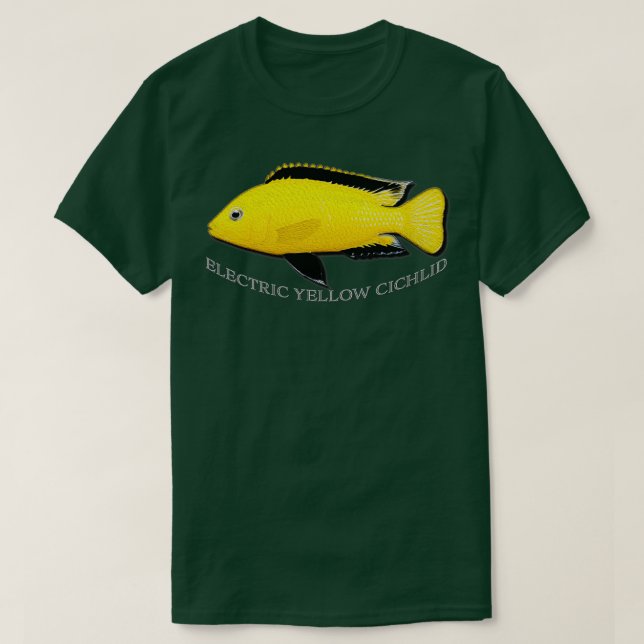 Elektrisch-gelber Cichlid T-Shirt (Design vorne)