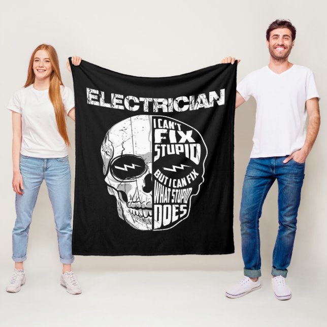 Elektrisch kann ich kein stupides Schädelgeschenk  Fleecedecke (Beispiel)