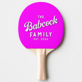 Elektrisch Retro Rosa Familienname & Jahr Tischtennis Schläger