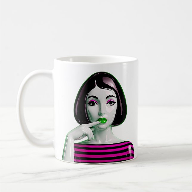 Elektrisch rosa Maus Kaffeetasse (Links)