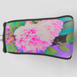 Elektrisch-rosa-Peonies im farbenfrohen Garten Golf Headcover