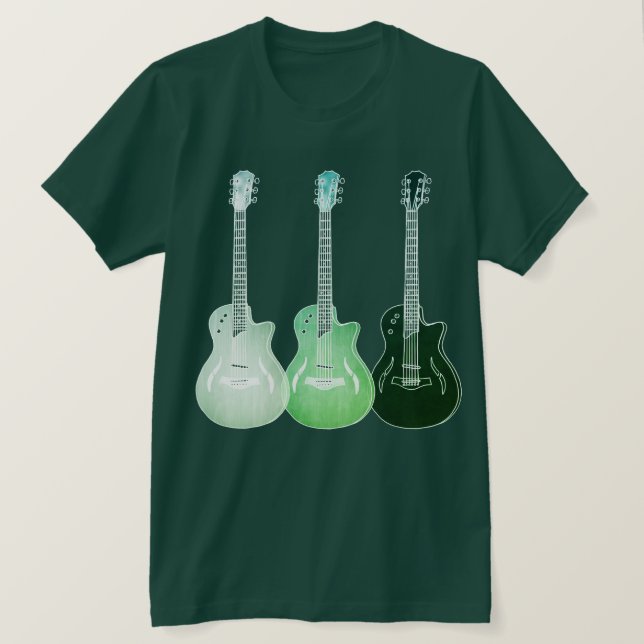 Elektrische akustische Gitarre Psychedelischer Pop T-Shirt (Design vorne)