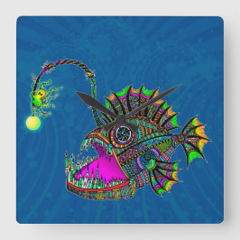 Elektrische Angler-Fische Quadratische Wanduhr