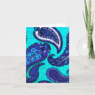 Elektrische Aqua-Paisley-Mitteilungskarten Karte