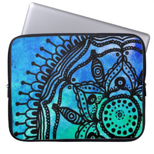 Elektrische Aquarell-Mandala-Laptop-Hülse Laptopschutzhülle