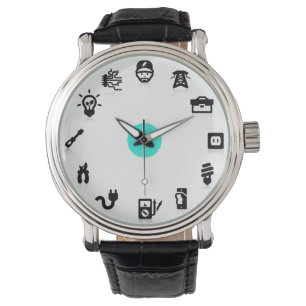 Elektrische Arbeitssymbole Blue Dot Watch Armbanduhr