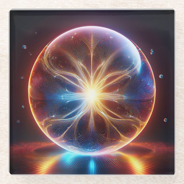 Elektrische Arche im Inneren des durchsichtigen Gl Glasuntersetzer (Vorderseite)