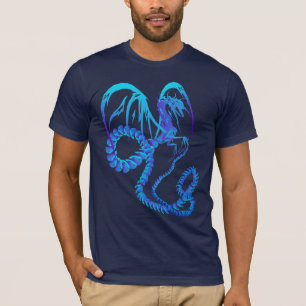 Elektrische blaue Drache-Shirts T-Shirt