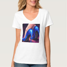 Elektrische Blaue High Heels Mode Abstrakte Malere