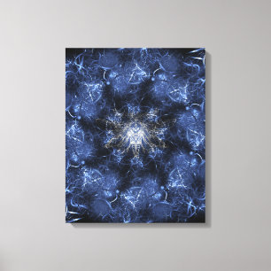 Elektrische Blaue Plasma-Fraktal-Kunst Leinwanddruck