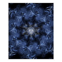 Elektrische Blaue Plasma-Fraktal-Kunst Poster