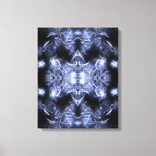 Elektrische Blitz-Mandala-Fraktal-Kunst Leinwanddruck