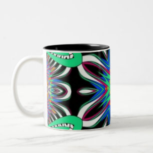 Elektrische Blütenmandala Zweifarbige Tasse