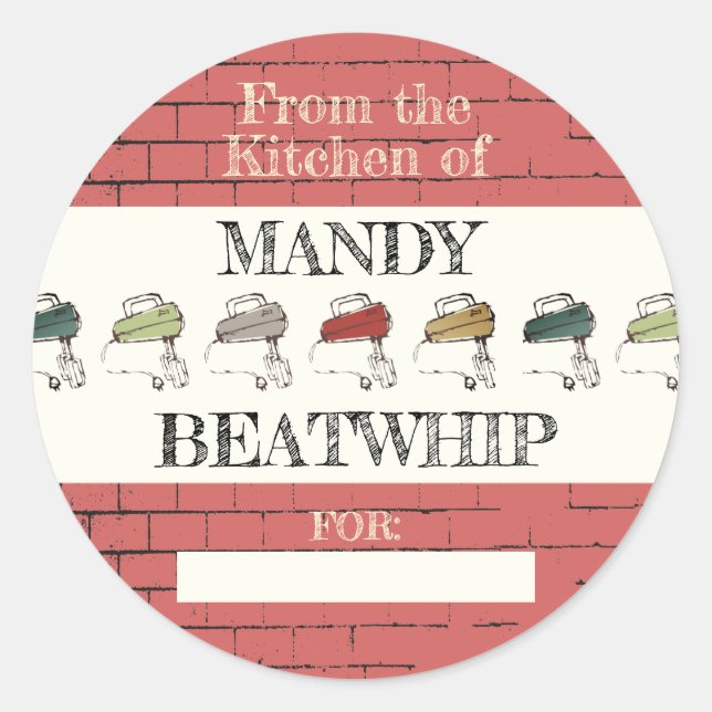 Elektrische Brillenträger aus der Küche des Aufkle Runder Aufkleber (Vorderseite)