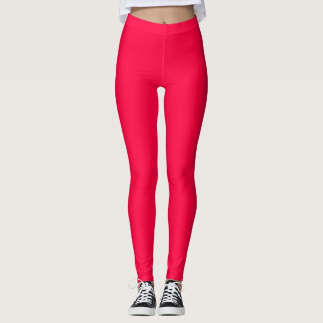 Elektrische Crimson Solid Color Leggings (Vorderseite)