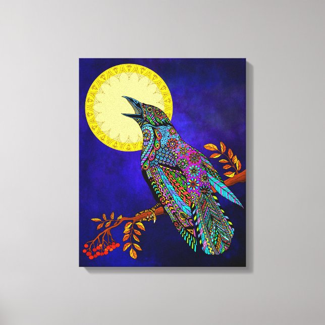 elektrische Crow Canvas Print Leinwanddruck (Vorderseite)