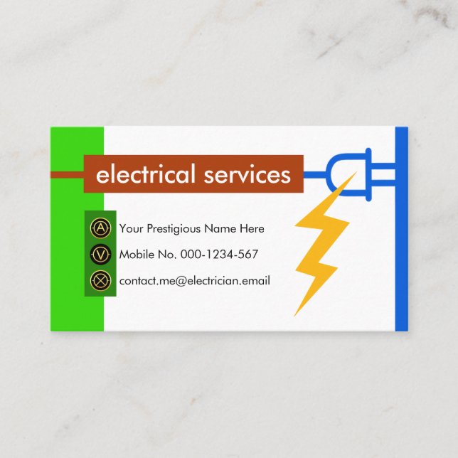 Elektrische Drahtfarben Stromstecker Visitenkarte (Vorderseite)