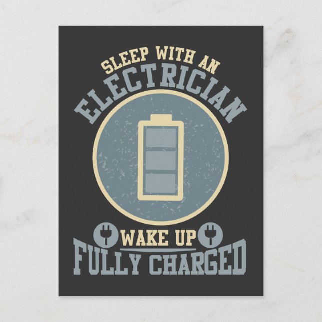 Elektrische Ehefrau Elektrotechniker Ehemann Postkarte (Vorderseite)