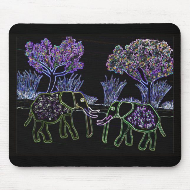 Elektrische Elefanten Mousepad (Vorne)