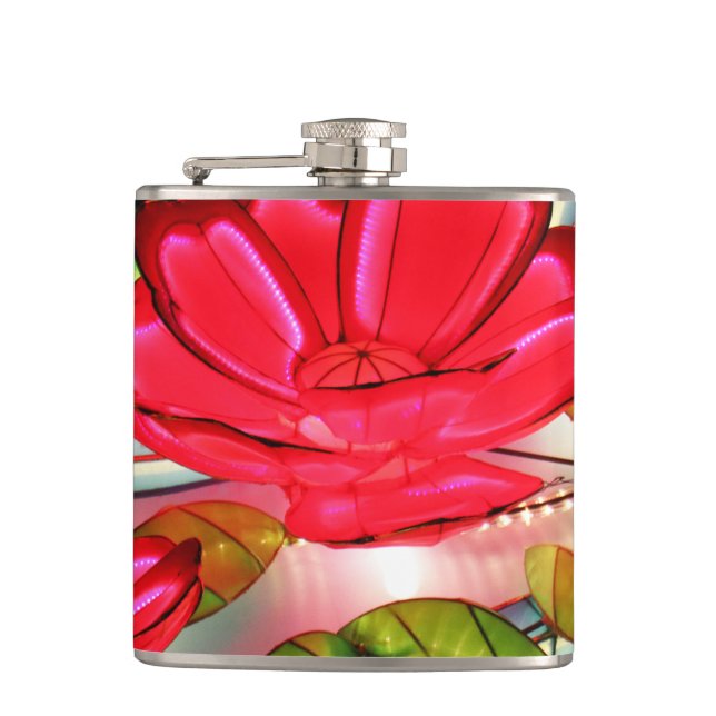 Elektrische Eleganz in Rosa  Flachmann (Vorderseite)
