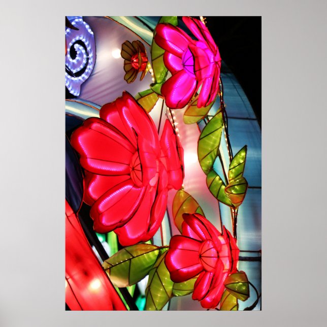 Elektrische Eleganz in Rosa  Poster (Vorne)