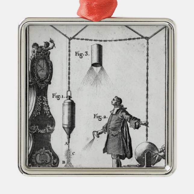 Elektrische Entladung der Körper Silbernes Ornament (Vorne)