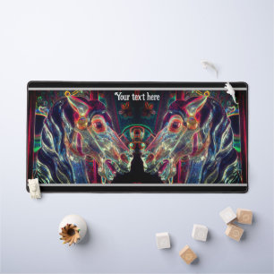 Elektrische Farben Karussell Pferdekunst Personali Schreibtischunterlage